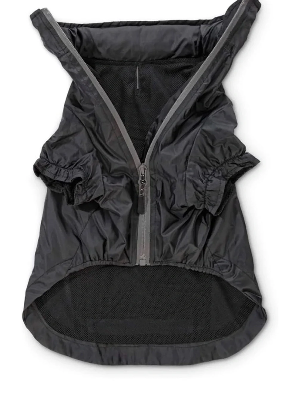 Reddy Black Mesh-Lined Dog Rain Jacket